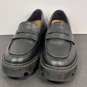 DV by Dolce Vita Vikki Black Chunky Platform Loafers Lug Sole Women’s Size 6